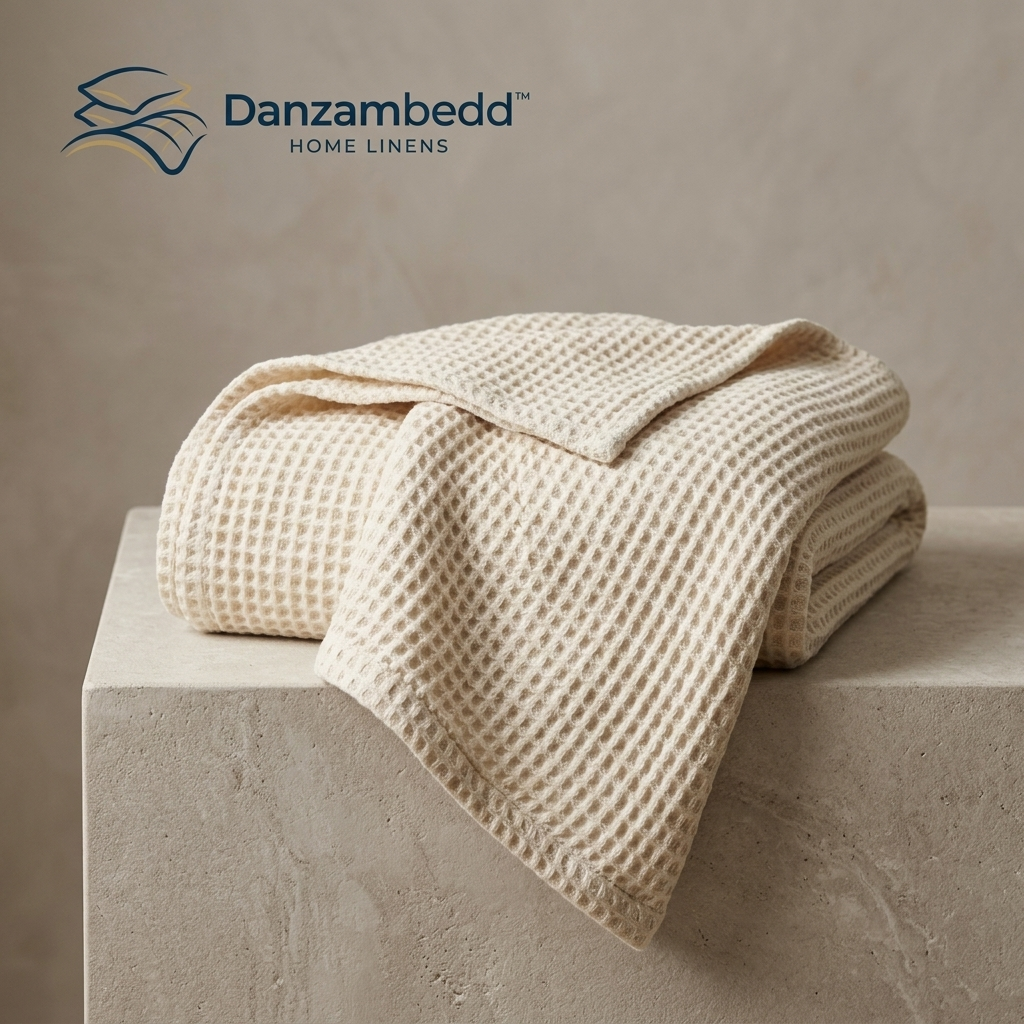 Danzambedd™ Cream Waffle Weave Throw Blanket