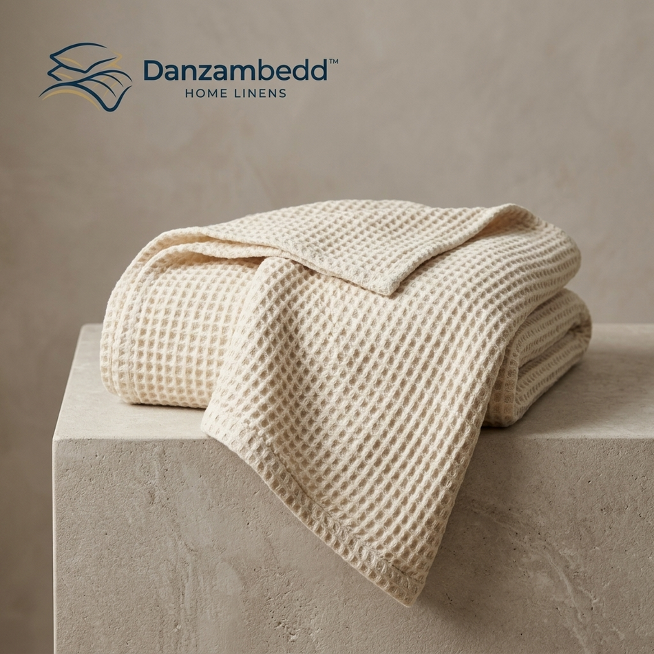 Danzambedd™ Cream Waffle Weave Throw Blanket